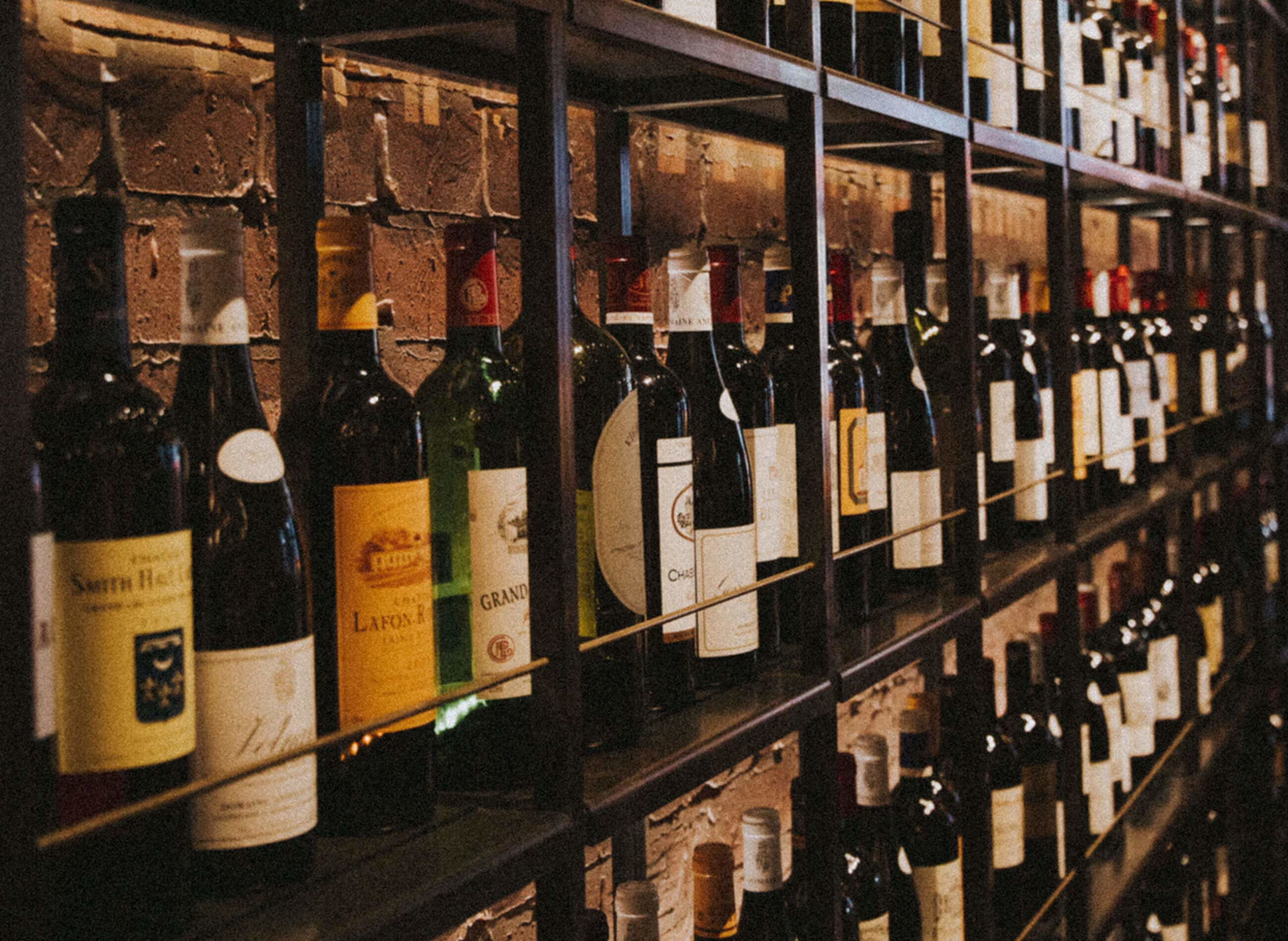 Wine Bottles on Shelves Wine Bottles on Shelves
